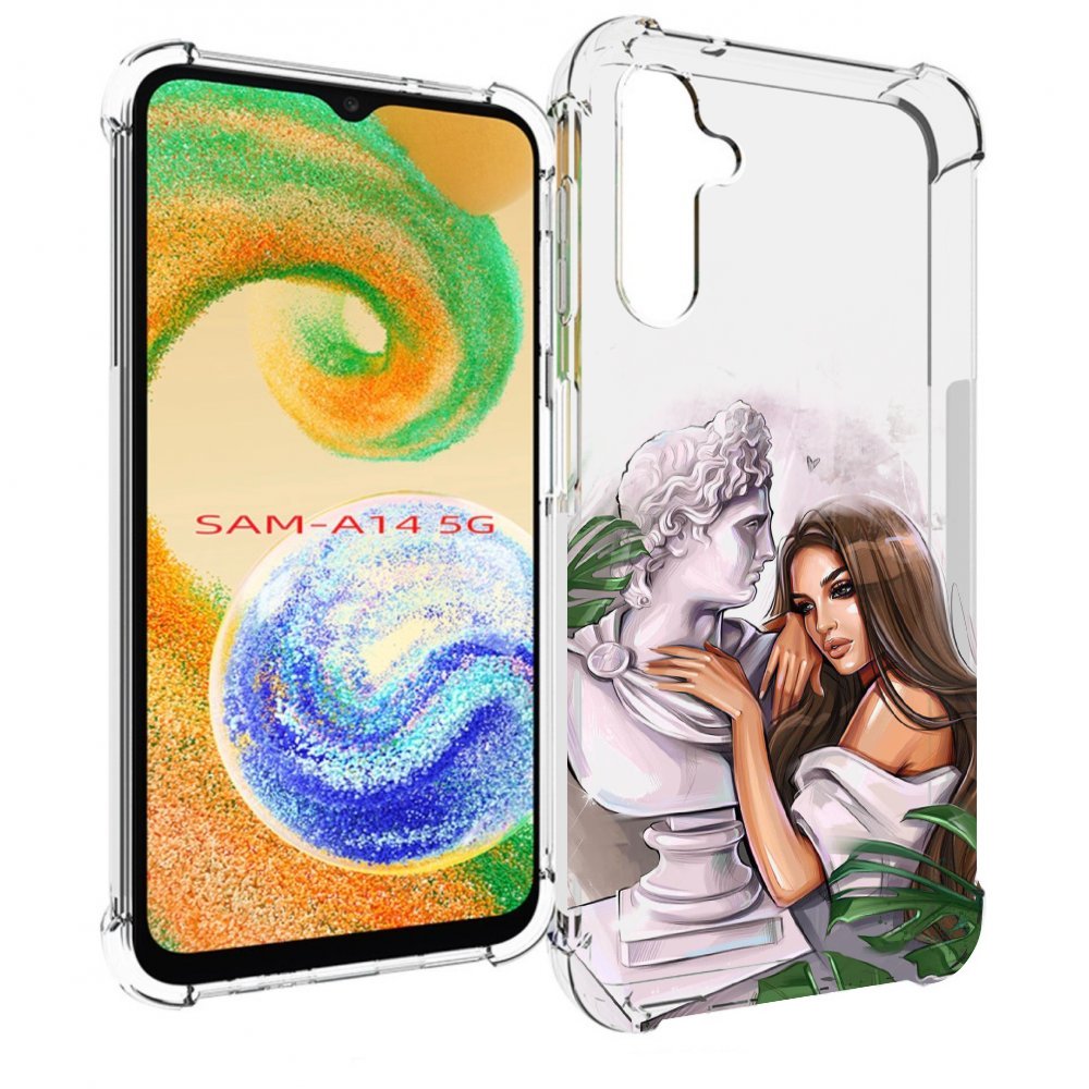 

Чехол MyPads девушка-модель-со-статуей женский для Samsung Galaxy A14 5G, Прозрачный, Tocco
