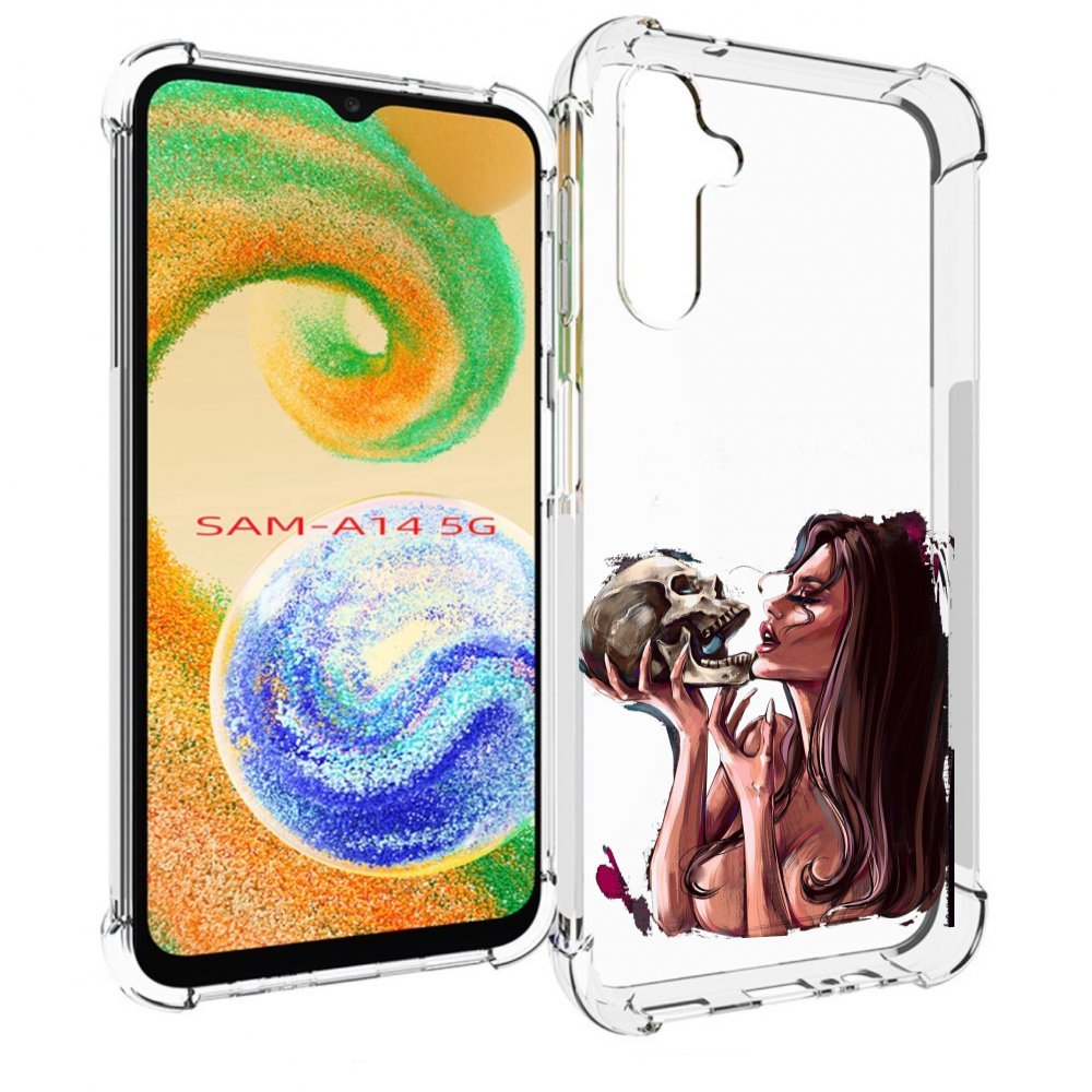 

Чехол MyPads девушка-модель-с-черепом для Samsung Galaxy A14 5G, Прозрачный, Tocco