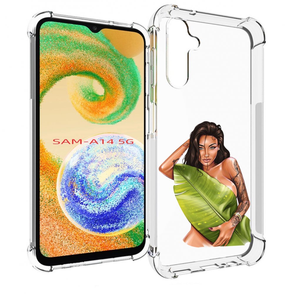

Чехол MyPads девушка-модель-с-большим-листом женский для Samsung Galaxy A14 5G, Прозрачный, Tocco