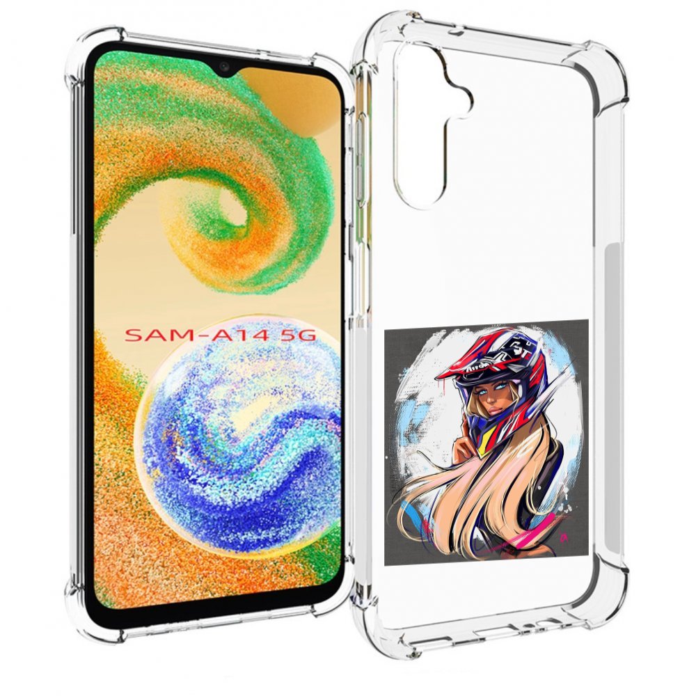 

Чехол MyPads девушка-в-шлеме для Samsung Galaxy A14 5G, Прозрачный, Tocco
