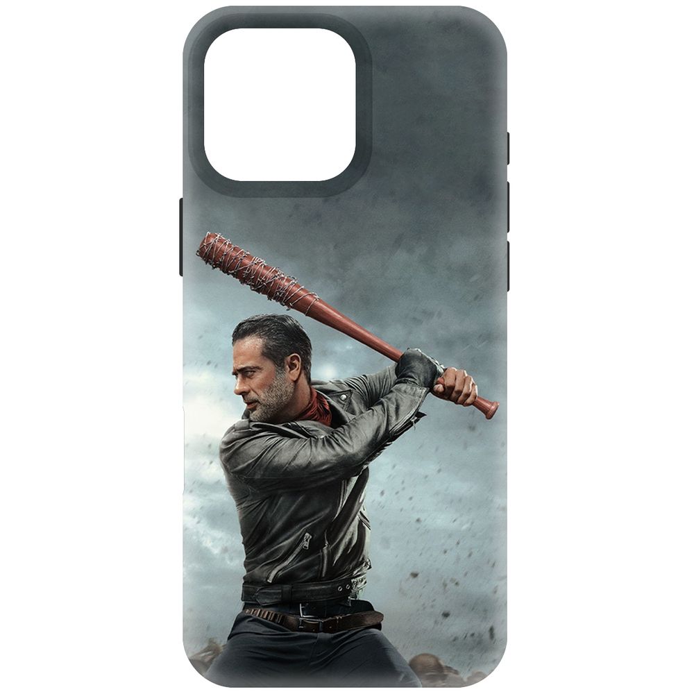 

Чехол-накладка Krutoff Soft Case Ходячие мертвецы. Ниган для iPhone 16 Pro Max черный