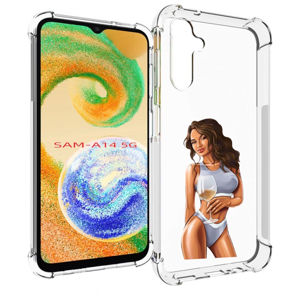 Чехол MyPads девушка-в-сером-купальнике- женский для Samsung Galaxy A14 5G