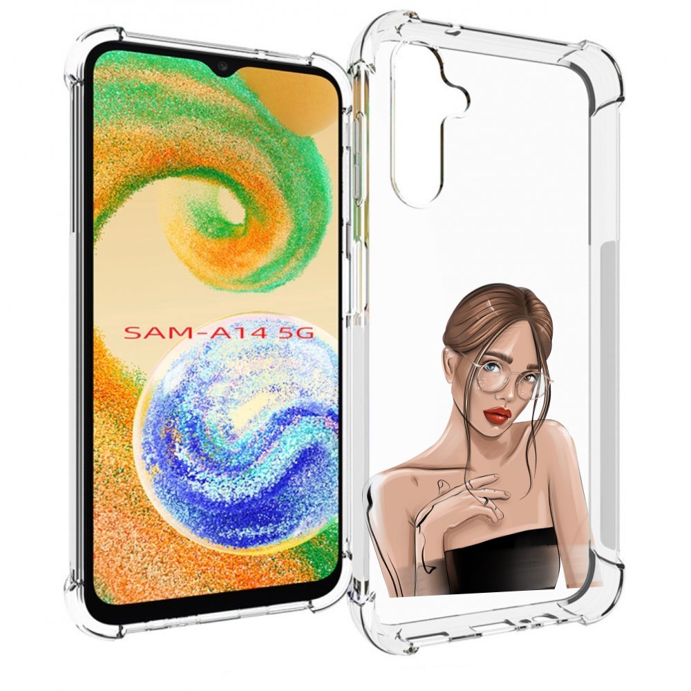 

Чехол MyPads девушка-в-очках-с-красивыми-глазами женский для Samsung Galaxy A14 5G, Прозрачный, Tocco