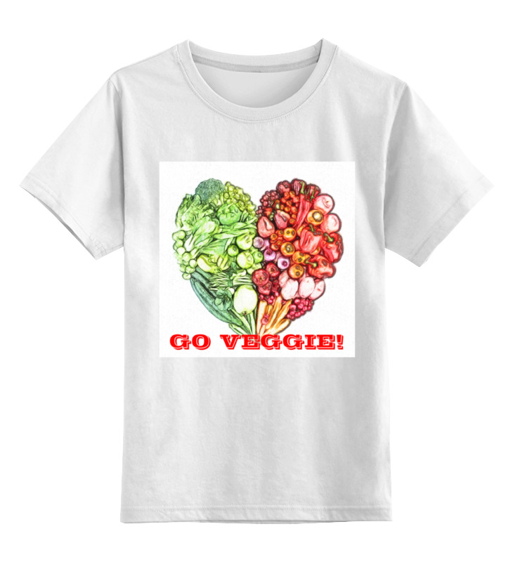 

Детская футболка Printio Go veggie! цв.белый р.104, 0000000725467