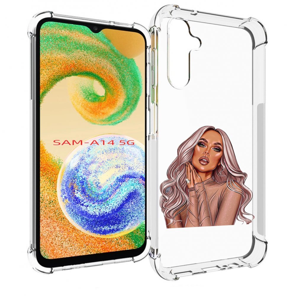 Чехол MyPads девушка-в-коричневых-оттенках для Samsung Galaxy A14 5G