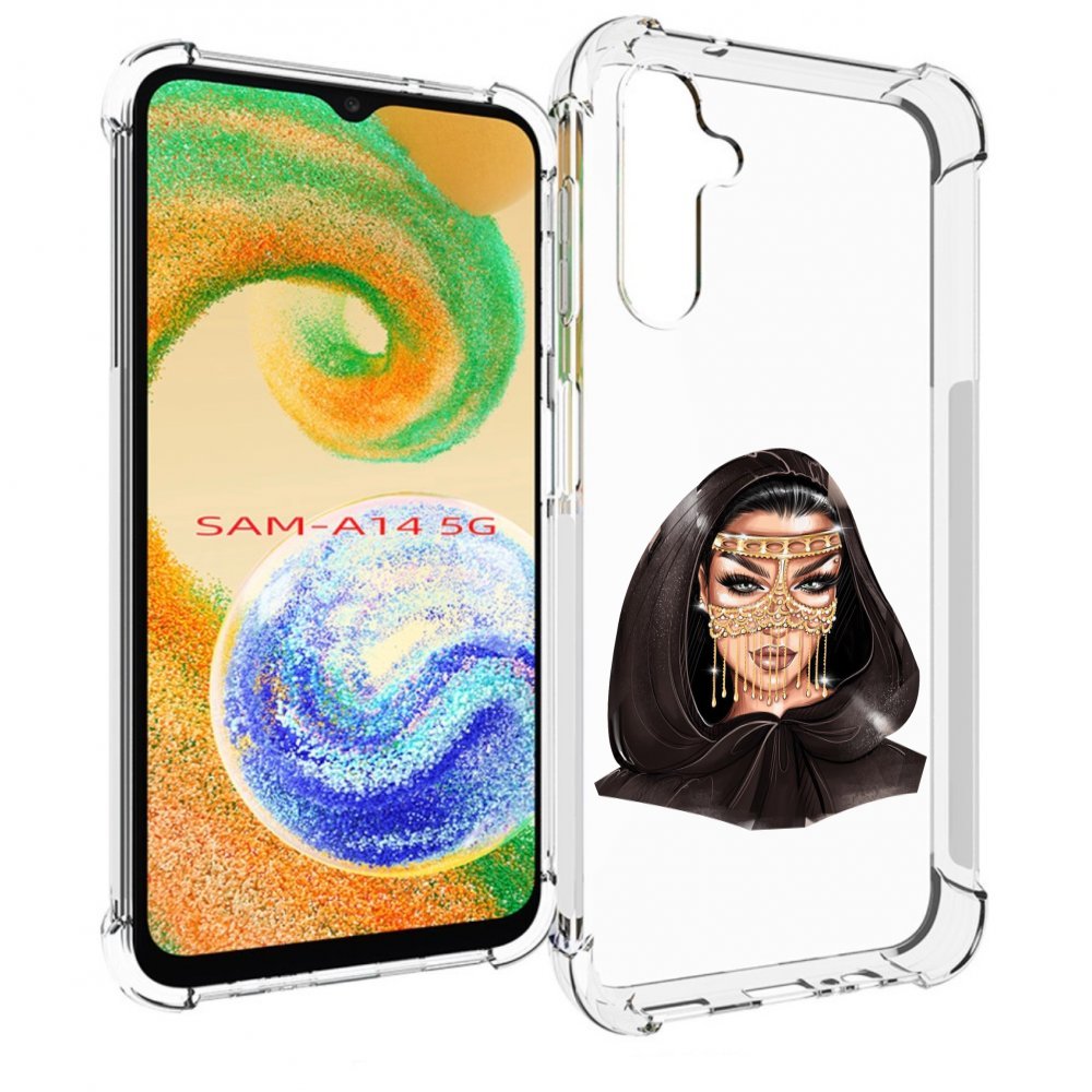 

Чехол MyPads девушка-в-золотой-маске для Samsung Galaxy A14 5G, Прозрачный, Tocco