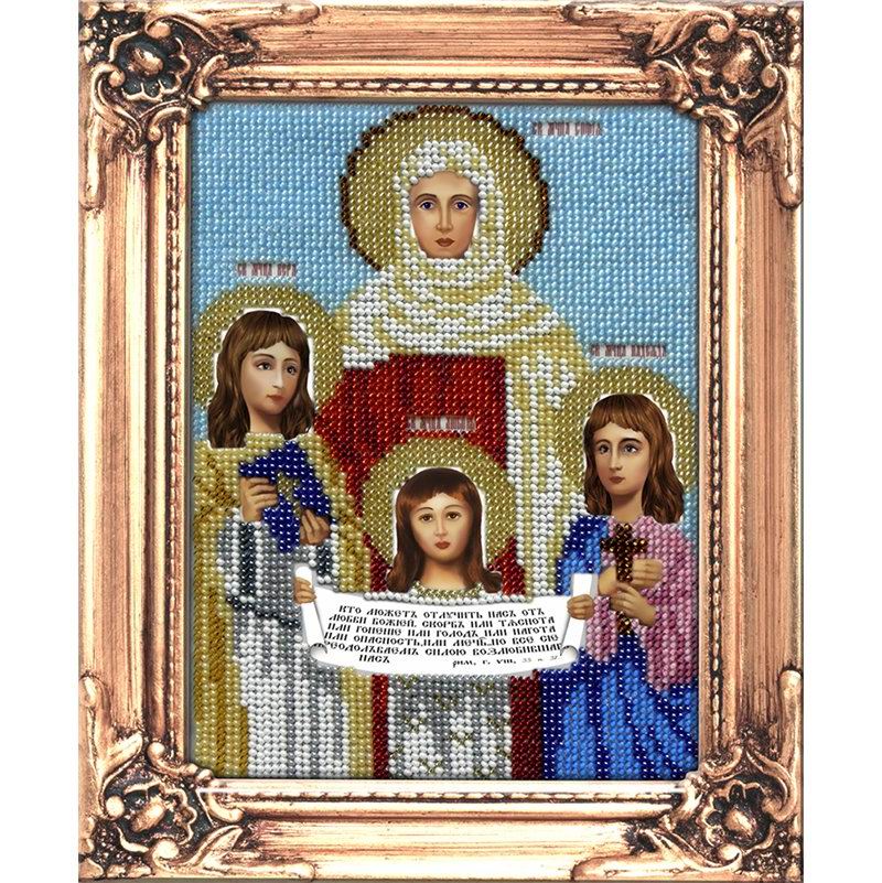 

Вышивка бисером Вера, Надежда, Любовь и мать их Софья М-07, 14x19 см от