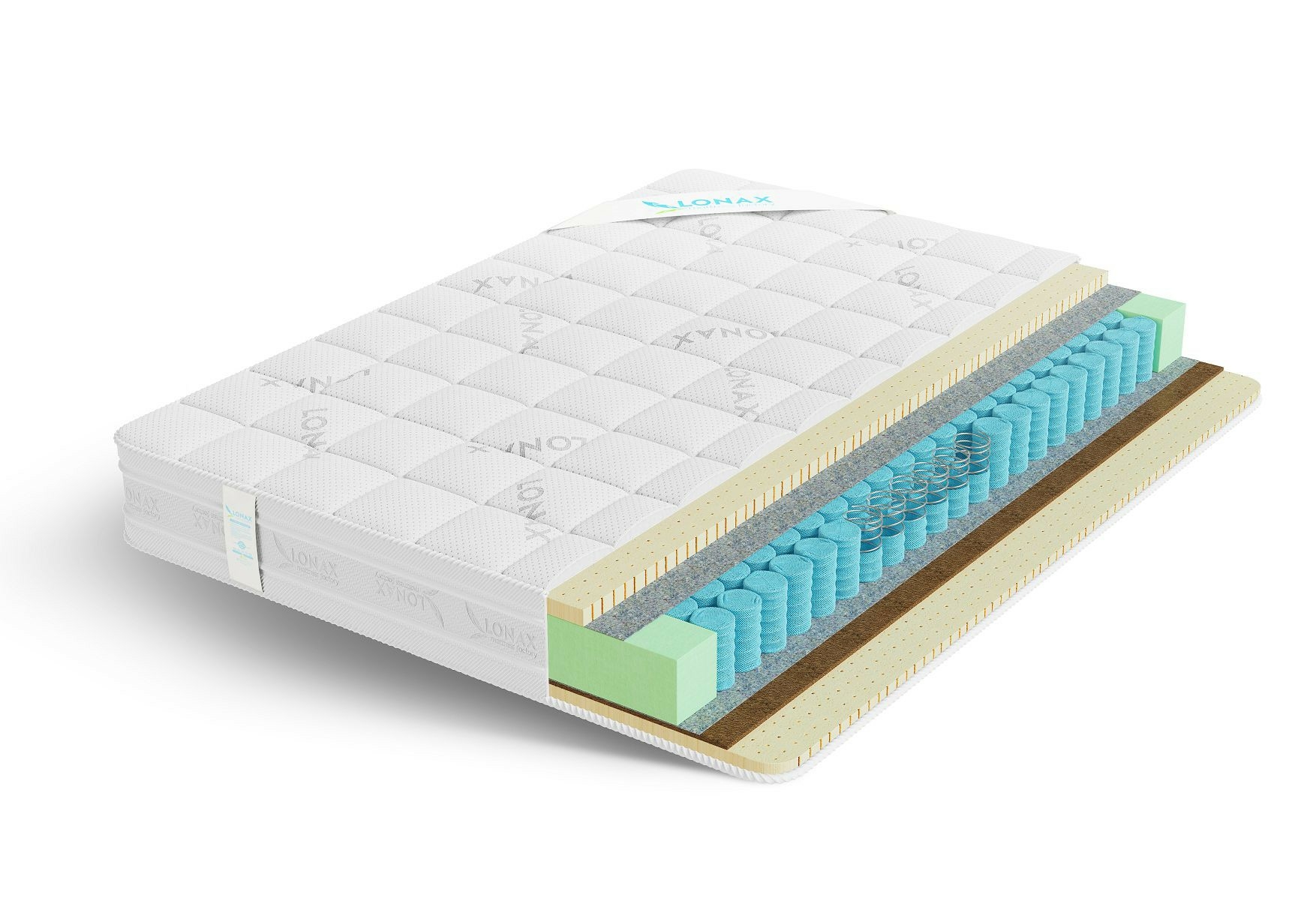 

Матрас Lonax Ассорти Latex Medium TFK 130х200, Бежевый;белый;серый;серебристый, Latex Medium TFK