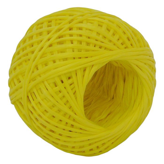 Шпагат из полипропилена Kraftcom, 3мм х 100м (4шт), цвет - желтый шнур для вязания без сердечника 70% хлопок 30% полиэстер ширина 3мм 100м 160±10гр 121