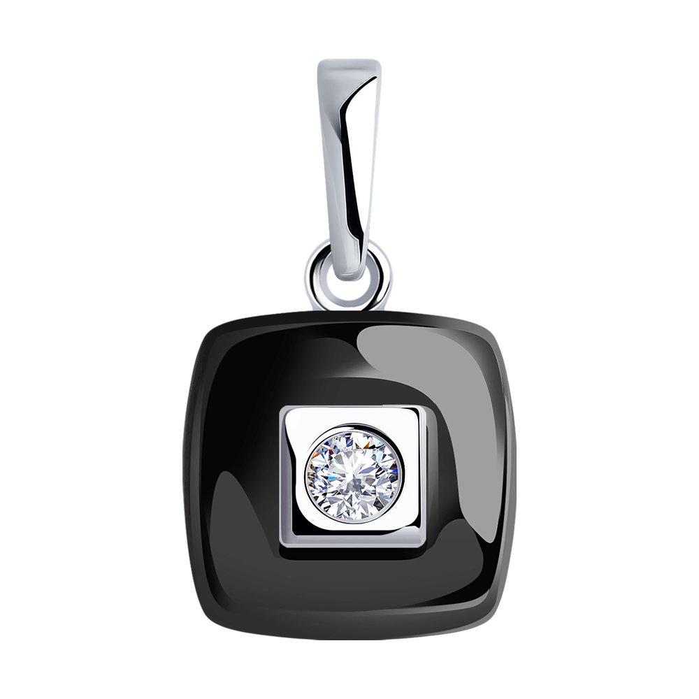 Подвеска из серебра с керамикой/фианитом Diamant 94-130-01278-1
