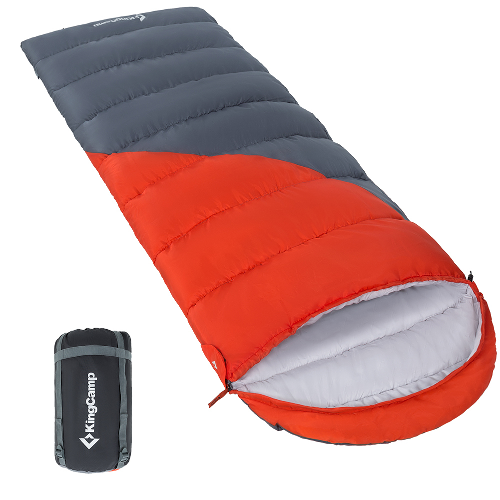 Спальный мешок KingCamp Valley 330 серый/красный, правый