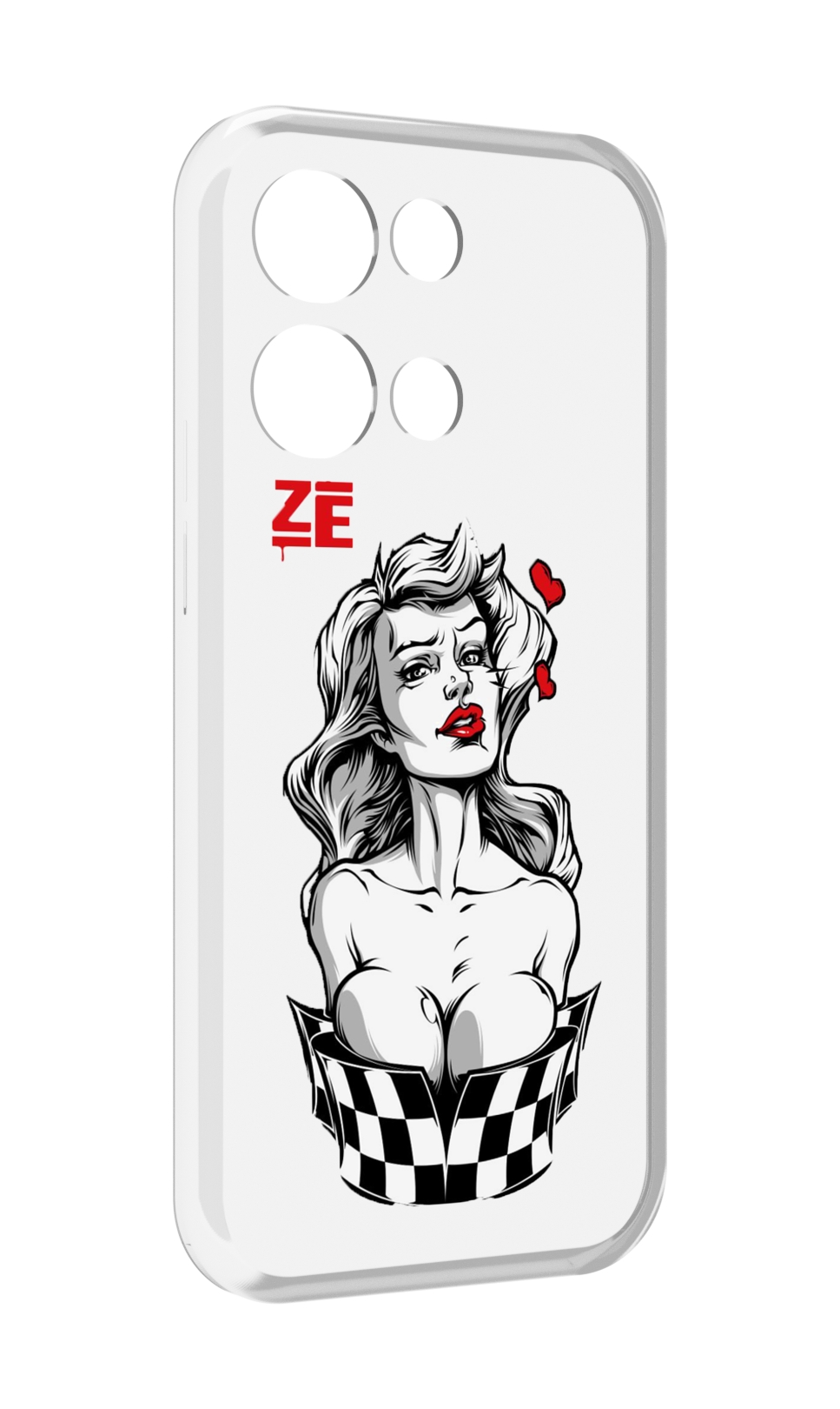 

Чехол MyPads черно белая девушка с красными губами женский для OPPO Reno8 Pro, Прозрачный, Tocco