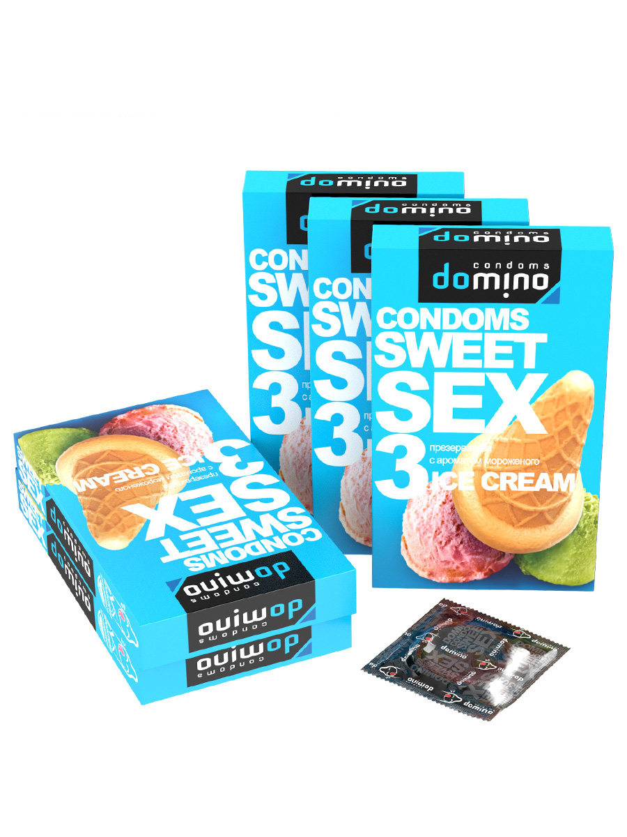 Купить Презервативы Domino Sweet Sex Ice Cream 3 шт. 5 уп., латекс