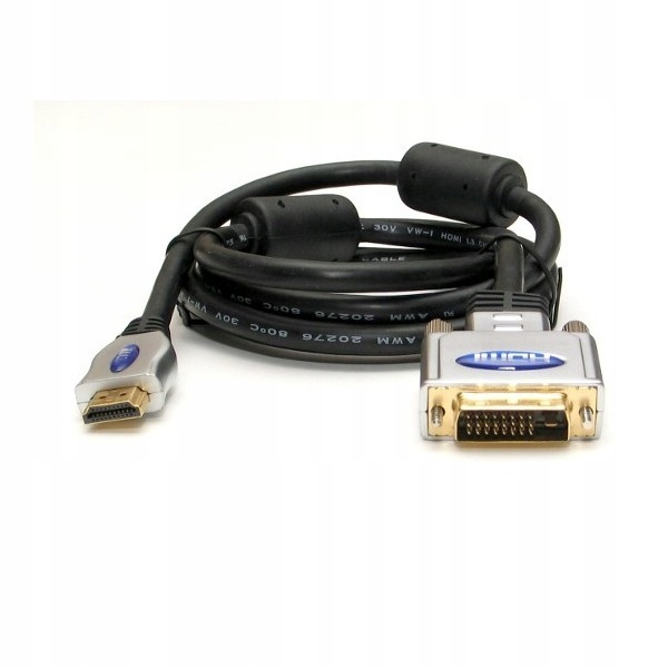 Кабели для компьютера Кабель Dayton DVI-D(M)-HDMI(M) в нейлоновой оплетке 10.0м (Черный)