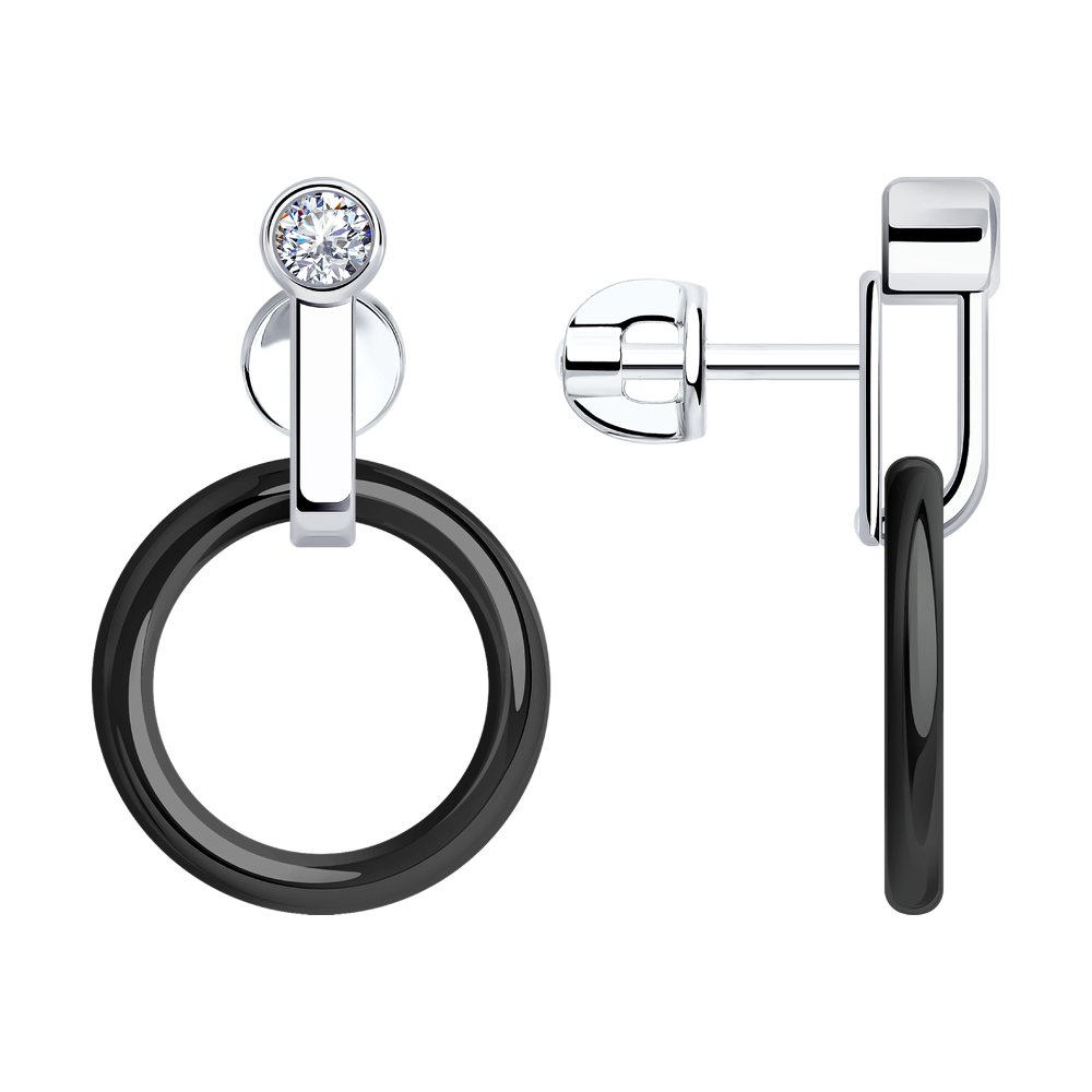 

Серьги из серебра Diamant 94-122-01280-1, керамика/фианит, 94-122-01280-1
