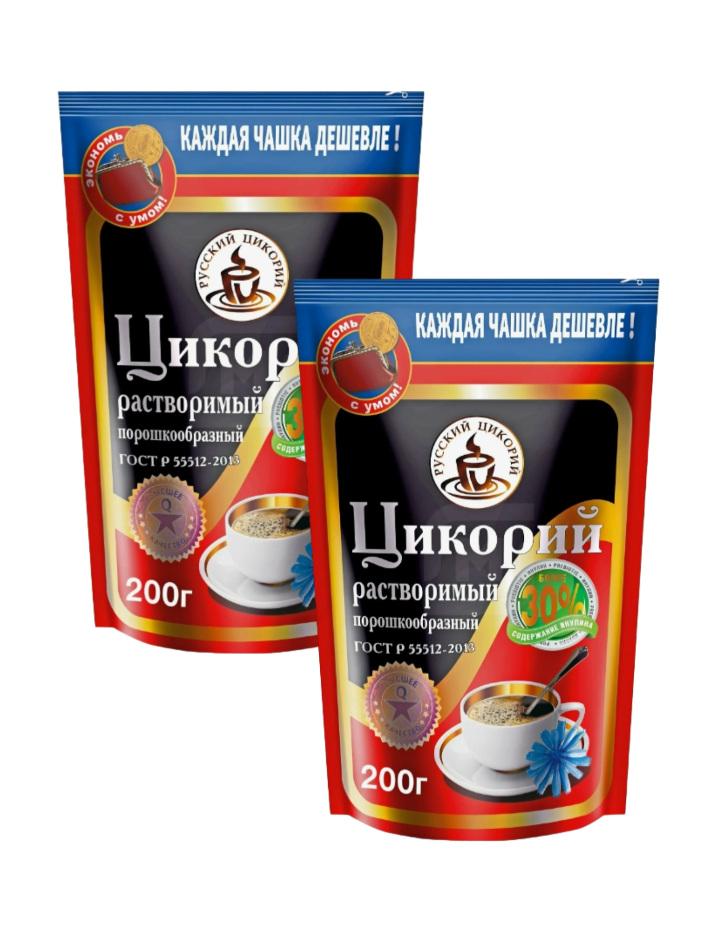 

Цикорий порошкообразный, Русский цикорий, 2 упаковки по 200 г