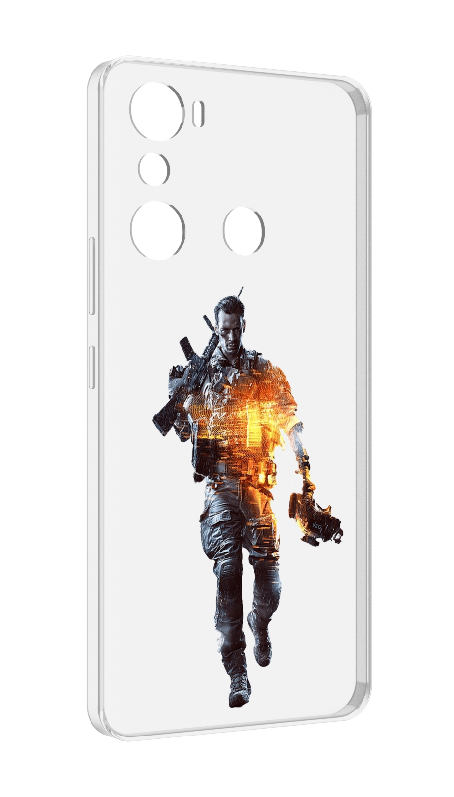 

Чехол MyPads Battlefield-4 мужской для Infinix Hot 20i, Прозрачный, Tocco