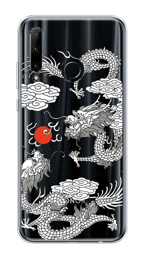 

Чехол на Honor 10i/20e/Huawei P Smart Plus 2019 "Драконы с ножом", Прозрачный;черный;белый, 69250-1