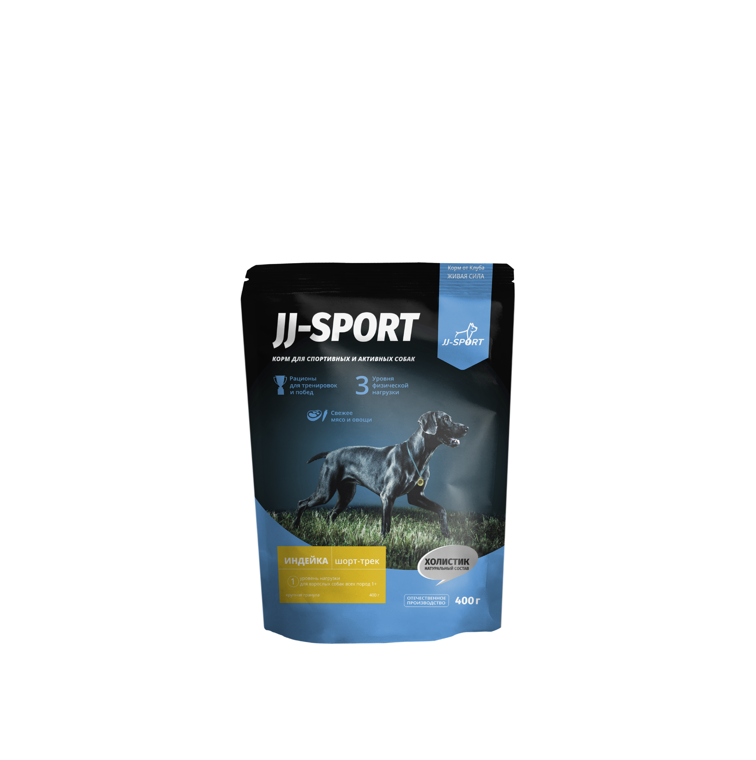 Сухой корм для собак JJ-SPORT Шорт-трек Живая Сила, крупная гранула, с индейкой, 0,4
