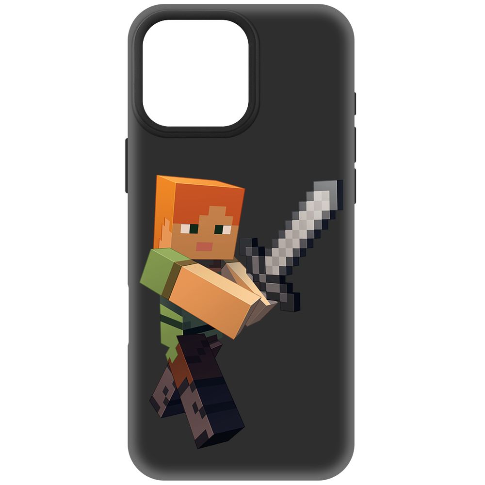 

Чехол-накладка Krutoff Soft Case Minecraft-Алекс для iPhone 16 Pro Max черный