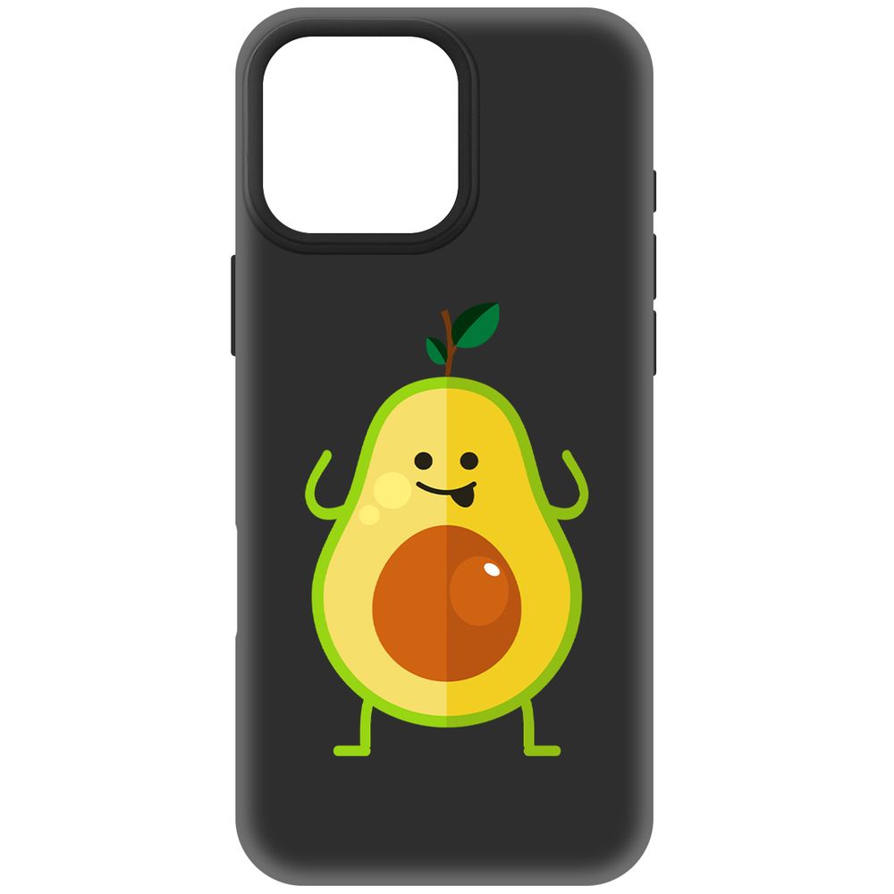 

Чехол-накладка Krutoff Soft Case Авокадо Веселый для iPhone 16 Pro Max черный