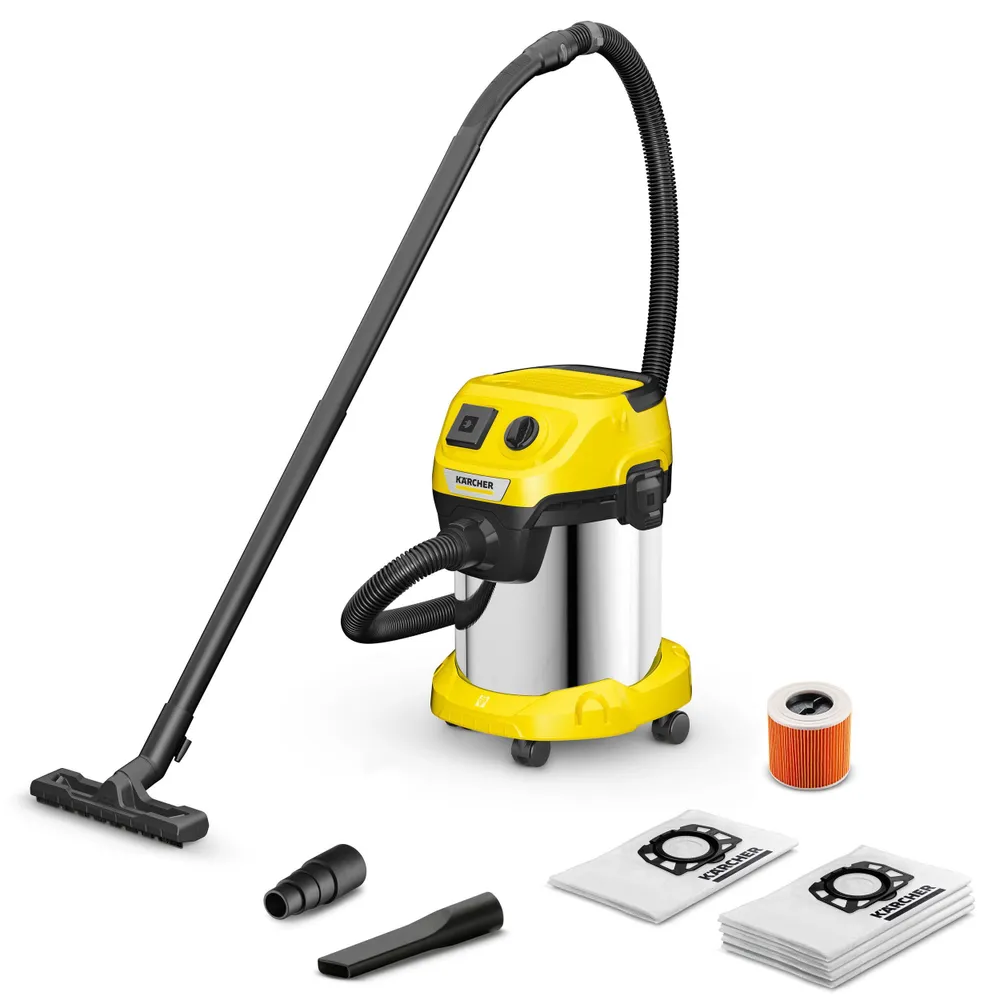 Пылесос Karcher WD 3 P S V-17/4/20 для уборки с розеткой+ 4 фильтр-мешка