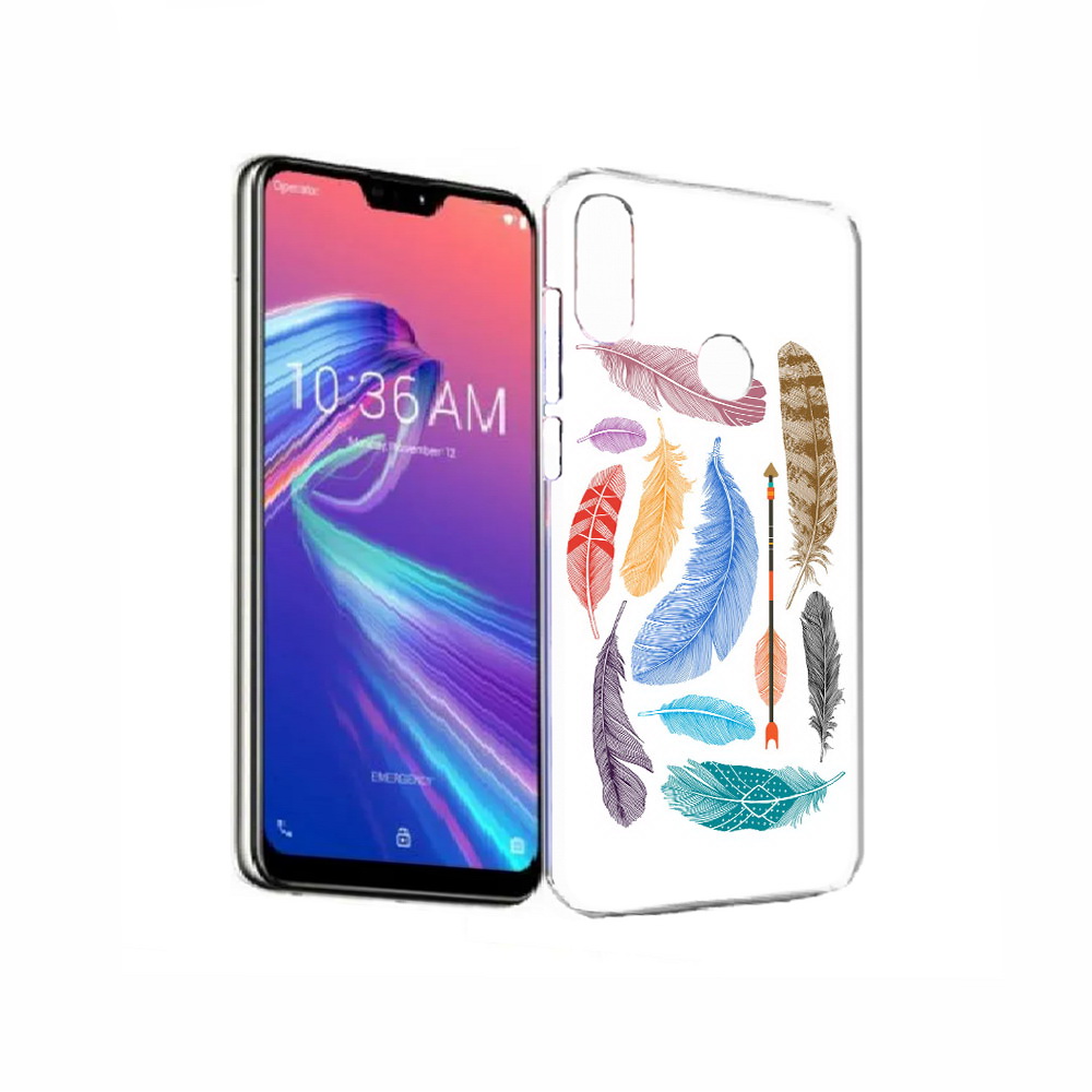 

Чехол MyPads Tocco для Asus ZenFone Max Pro (M2) (ZB631KL) разноцветные перья, Прозрачный, Tocco