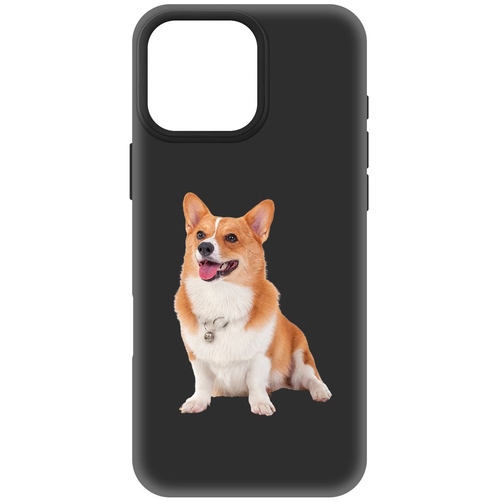 

Чехол-накладка Krutoff Soft Case Корги для iPhone 16 Pro Max черный