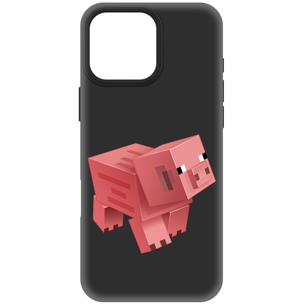 

Чехол-накладка Krutoff Soft Case Minecraft-Свинка для iPhone 16 Pro Max черный