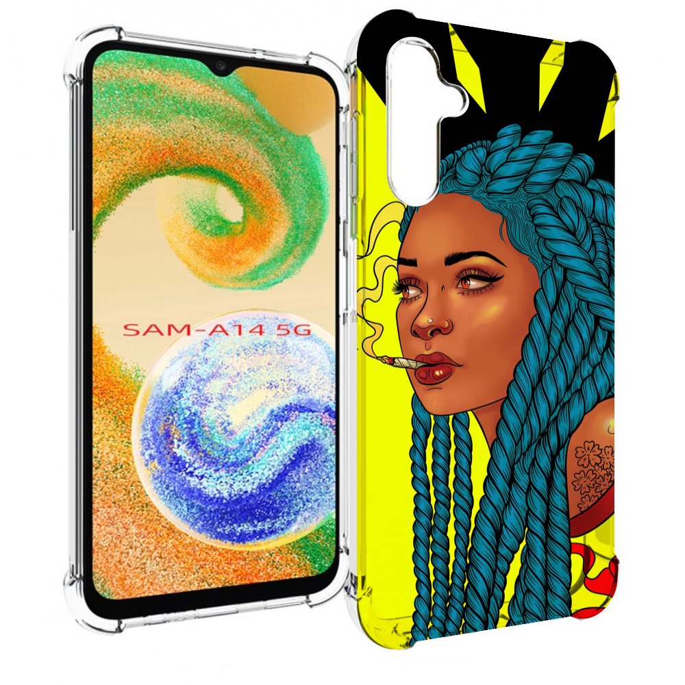 

Чехол MyPads девушка с запутанными волосами синий женский для Samsung Galaxy A14 5G, Прозрачный, Tocco