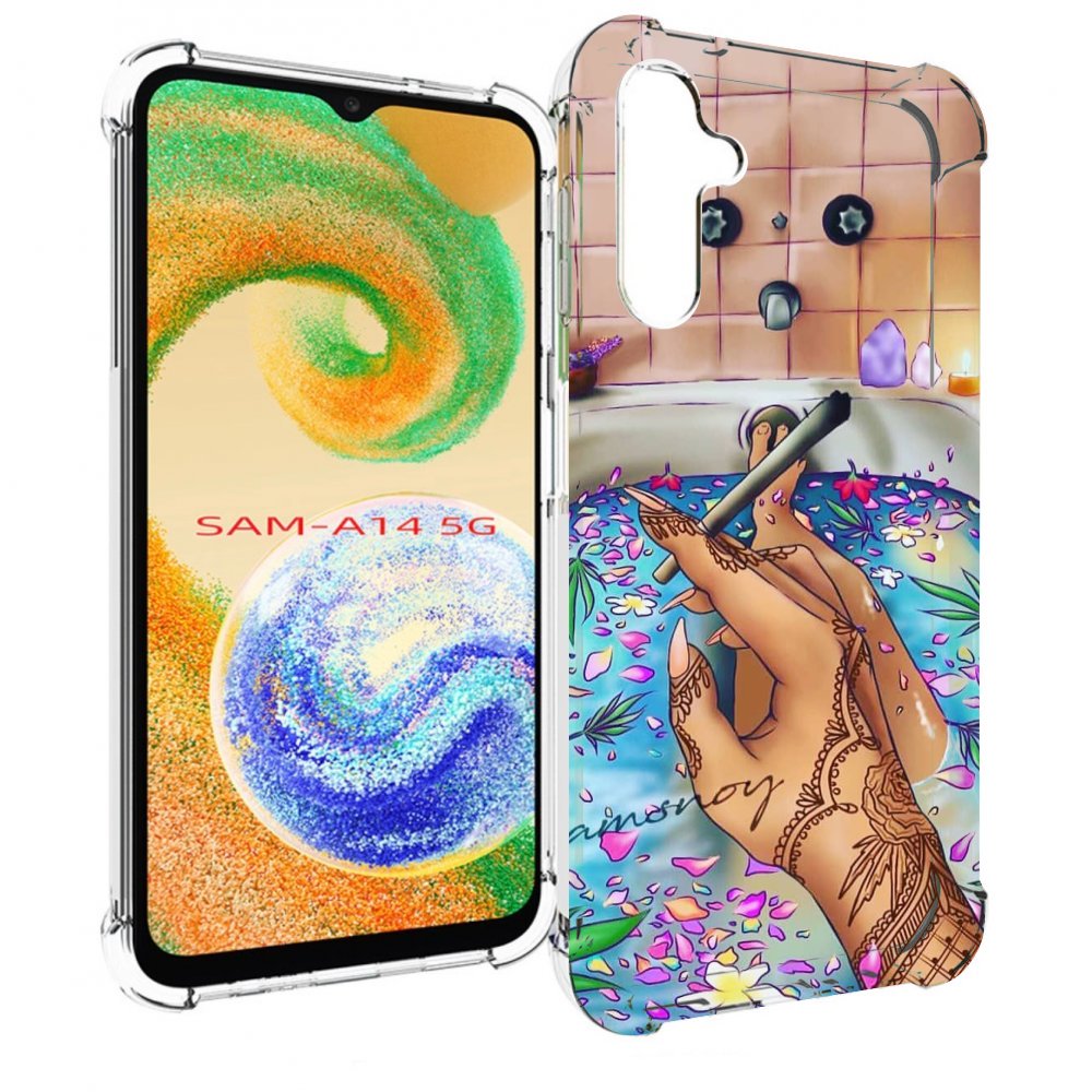 Чехол MyPads девушка в ванне женский для Samsung Galaxy A14 5G