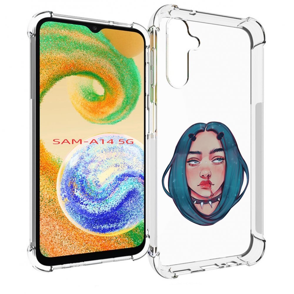 Чехол MyPads грустная-девушка-с-синими-волосами для Samsung Galaxy A14 5G