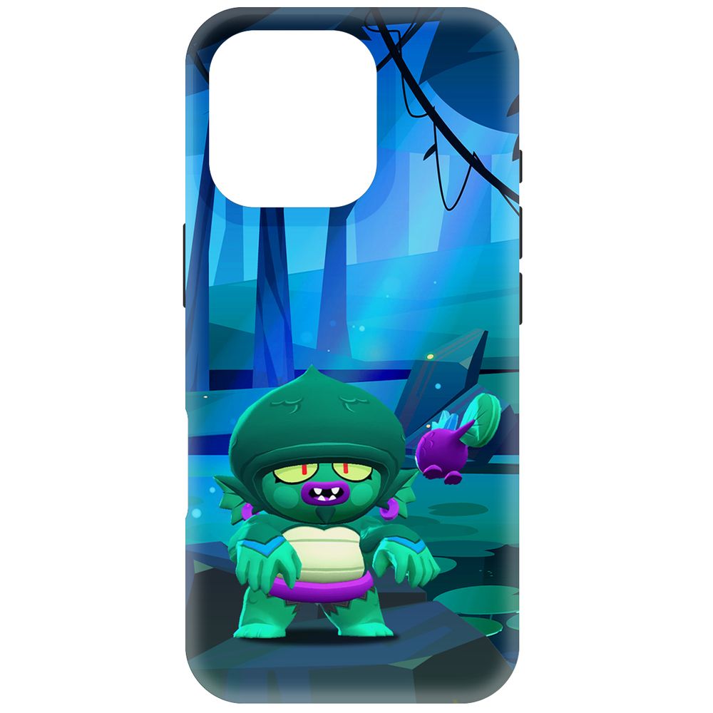 

Чехол-накладка Krutoff Soft Case Brawl Stars - Болотный Джин для iPhone 16 Pro черный