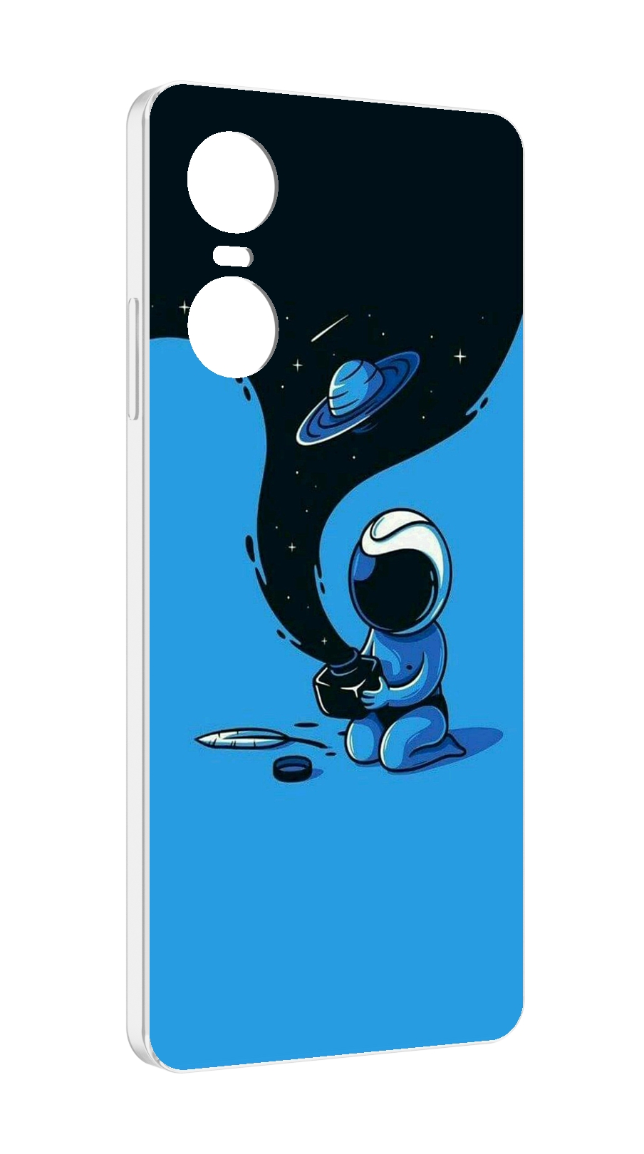 

Чехол MyPads космос из черной краски для Tecno Pop 6 Pro, Прозрачный, Tocco