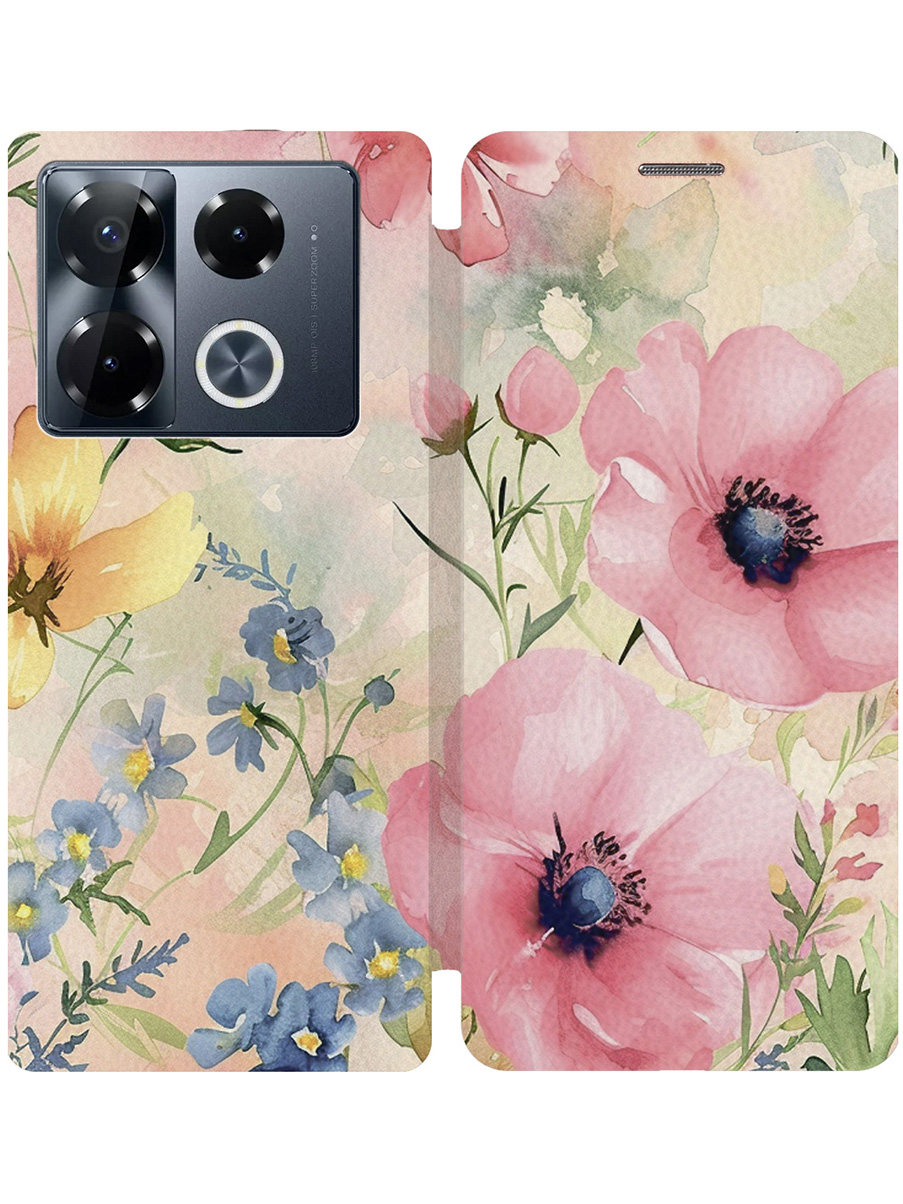 

Чехол-книжка на Infinix Note 40 Pro / 40 Pro 5g / 40 Pro+ 5g с принтом золотой 870590, Золотистый;бежевый;желтый;розовый, 782627022