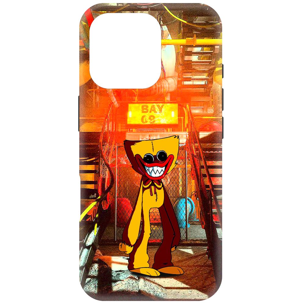 

Чехол-накладка Krutoff Soft Case Хаги Ваги Желтый для iPhone 16 Pro черный