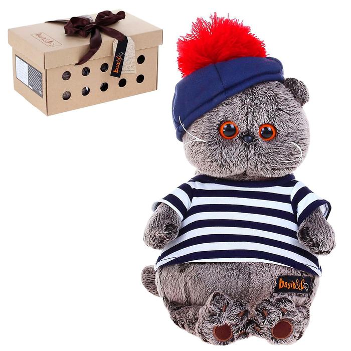 

Мягкая игрушка Басик в тельняшке и берете, 22 см