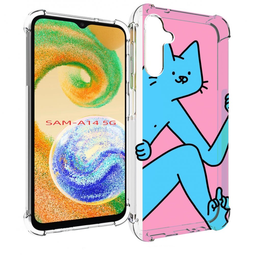 

Чехол MyPads голубой кот в дверце для Samsung Galaxy A14 5G, Прозрачный, Tocco