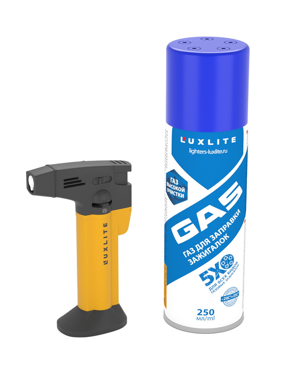

Газовая горелка Luxlite HC6 700 Yellow и газовый баллон 250 мл, Желтый, HC6 700 + баллон 250