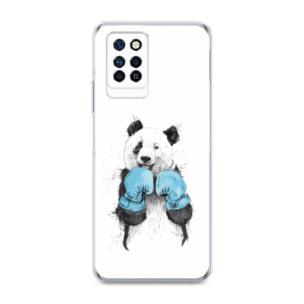 

Чехол на Infinix Note 10 Pro "Панда боксер", Голубой;белый;серый, 3100150-1
