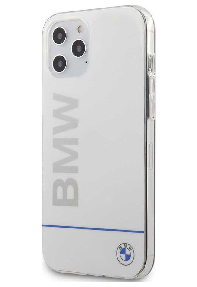 фото Чехол cg mobile bmw signature blue line printed logo iphone 12 pro max белый