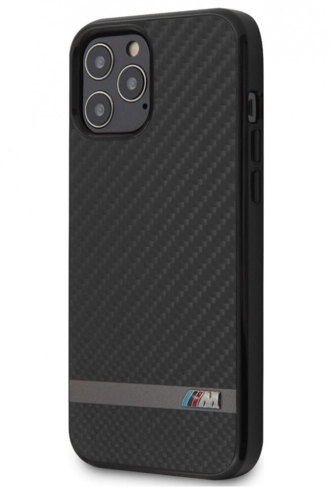 фото Чехол cg mobile bmw m-collection real carbon/alumin stripe iphone 12 pro max черный