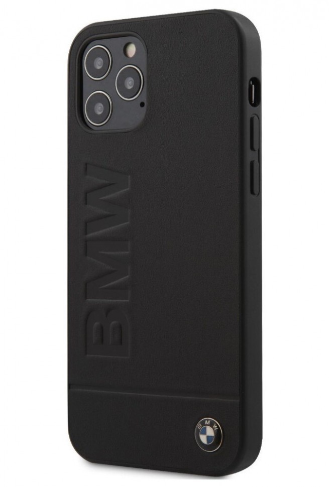 фото Чехол cg mobile bmw signature genuine leather logo iphone 12/12 pro черный