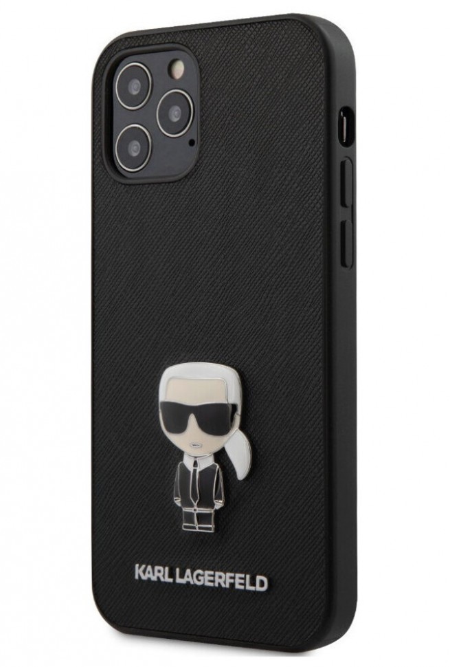 фото Чехол cg mobile karl lagerfeld saffiano ikonik karl iphone 12 pro max черный