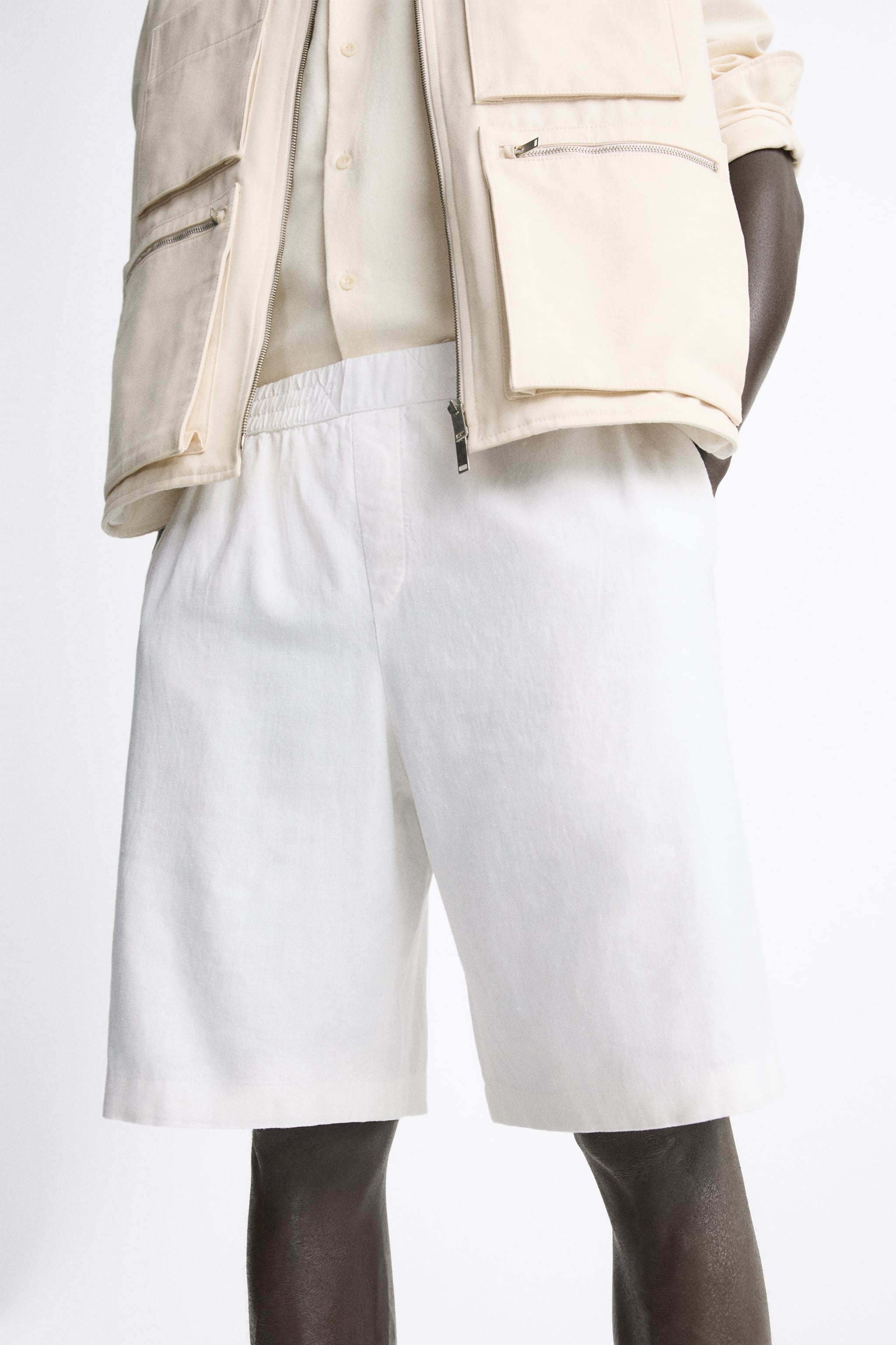

Шорты мужские ZARA 04302689 белые L (доставка из-за рубежа), Белый, 04302689