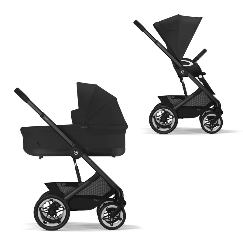 Коляска детская Cybex Talos S Lux, Moon Black, c накидкой и дождевиком