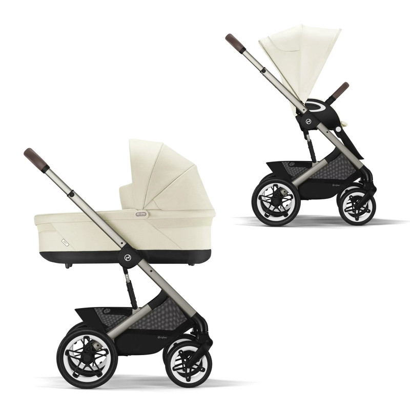 Коляска детская Cybex Talos S Lux, Seashell Beige, c накидкой и дождевиком