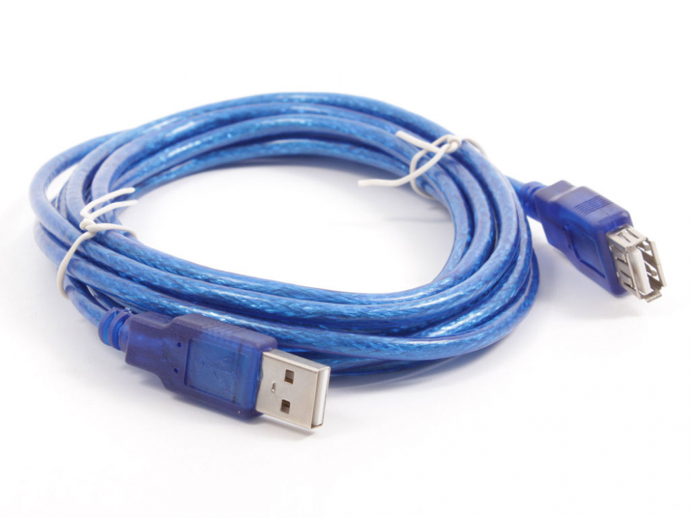 фото Дата-кабель noname usb a(m)-usb a(f) 3.0м (синий) nobrand