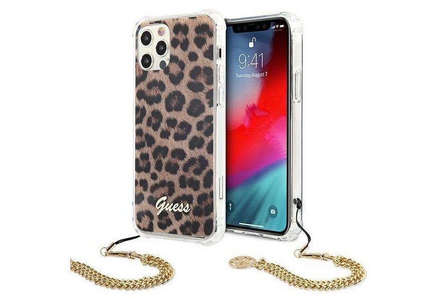 фото Чехол cg mobile guess leopard + gold charm iphone 12/12 pro "леопард"