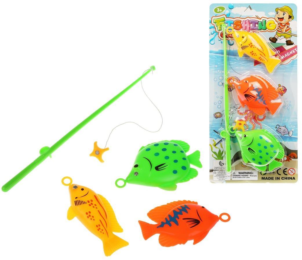 Игровой набор Рыбалка удочка 3 фигурки Наша игрушка